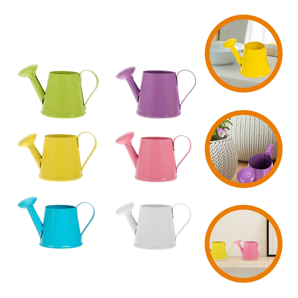 

5pcs Kids Use Miniature Watering Can Model Gardening Small Watering Pot Colorful Watering Can Set