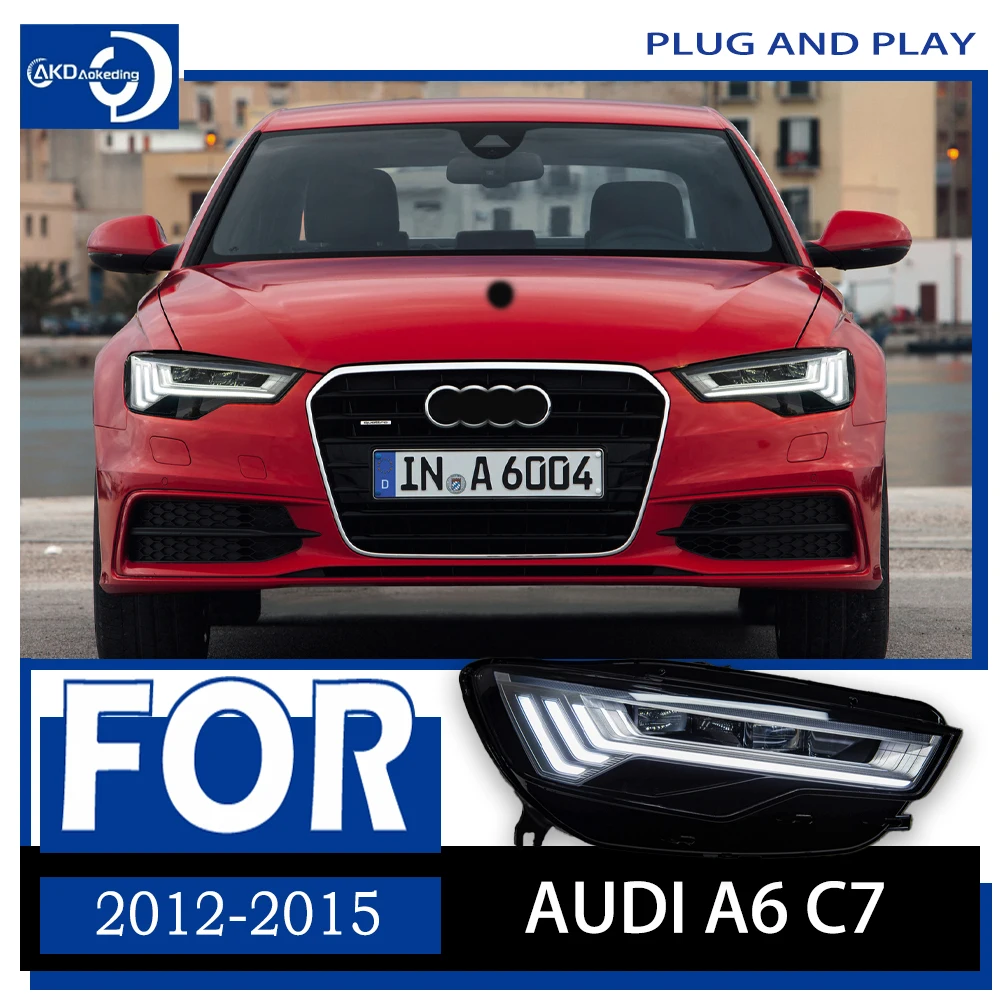 Автомобильный Стайлинг AKD для фар Audi A6 2012-2015 обновление C8 дизайн светодиодный