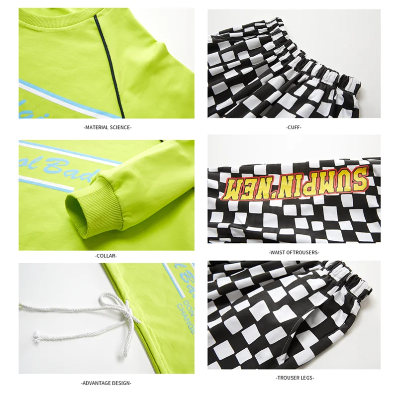 Комплект для мальчиков и девочек из 2 предметов в стиле хип-хоп | Детская одежда