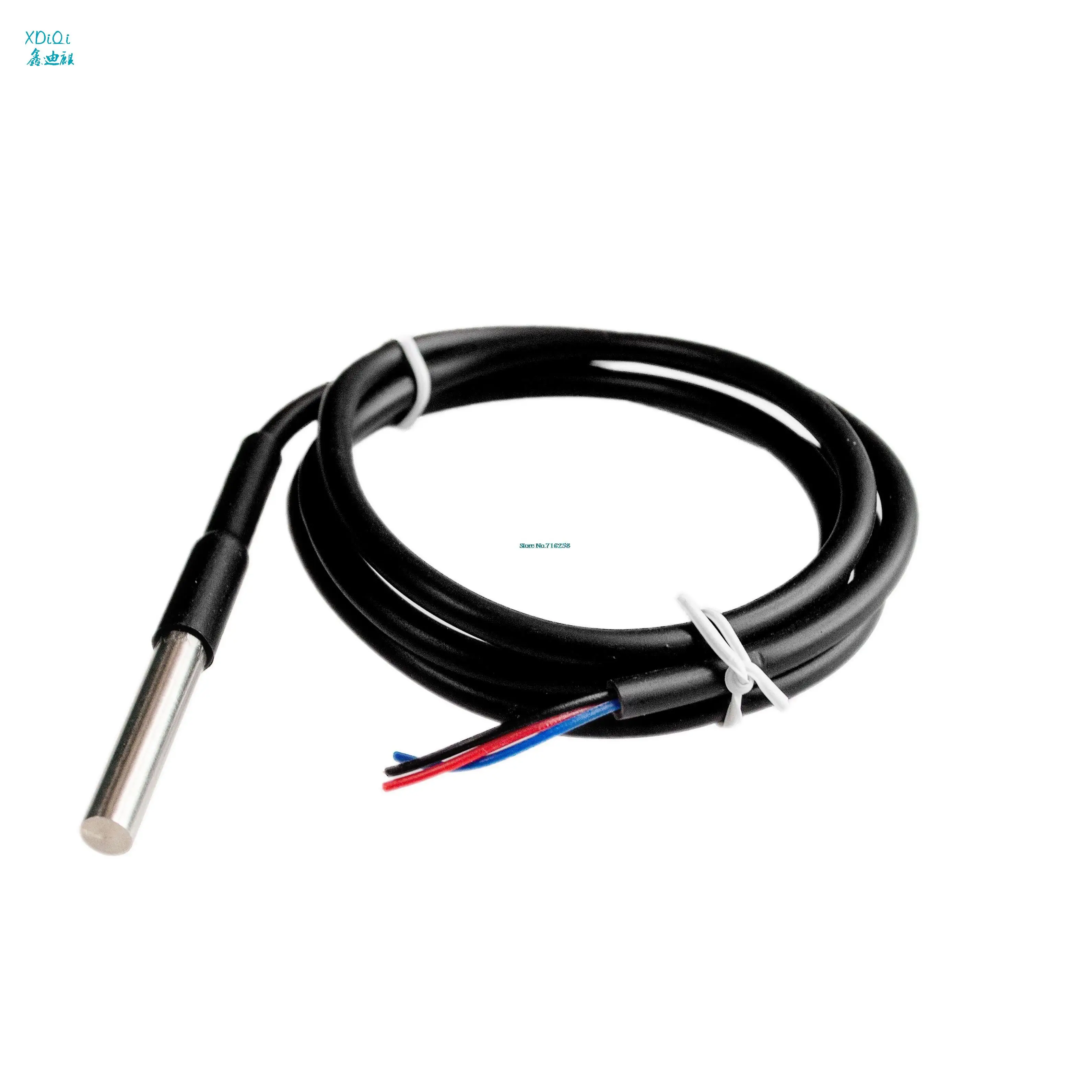 

10PCS Waterproof 18B20 temperature probe temperature sensor Stainless steel package -100cm wire (DS18B20)