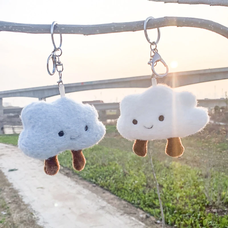 

Kawaii Cloud Plush Toy Pendant Car Key Decoration Bag Charms Soft Stuffed Doll Key Chain For Kids Children Lover Birthday Gift