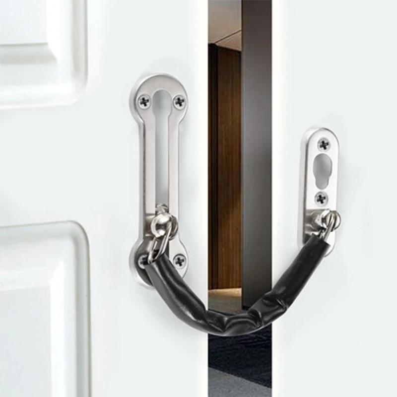 

Stainless Steel Door Lock Chains Security Guard Door Latch Anti-theft Security Limiter Tools Hardware for Home Door Latch
