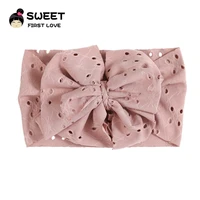 breathable soft bowknot baby headband for newborn infant turban wide bow headwrap girls elastic toddler baby hair accessories