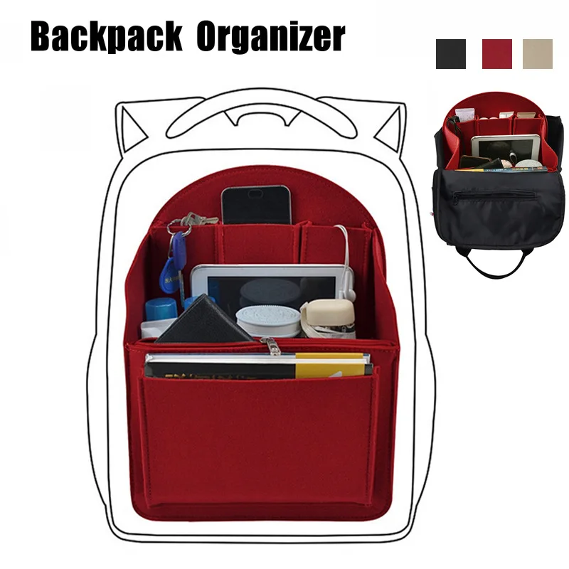 

Fits For backpack Felt Insert Bags Organizer Makeup Handbag Organize Travel Inner Purse Portable Cosmetic base shaper for neonoe