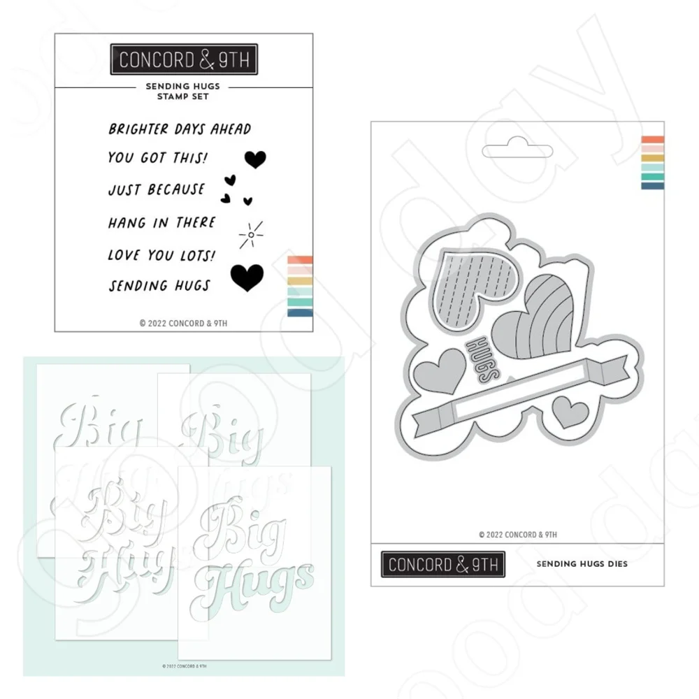 

New Arrival Sending Hugs Cutting Dies Stamps Stencil Scrapbook Diary Decoration Embossing Template Diy Greeting Card Handmade
