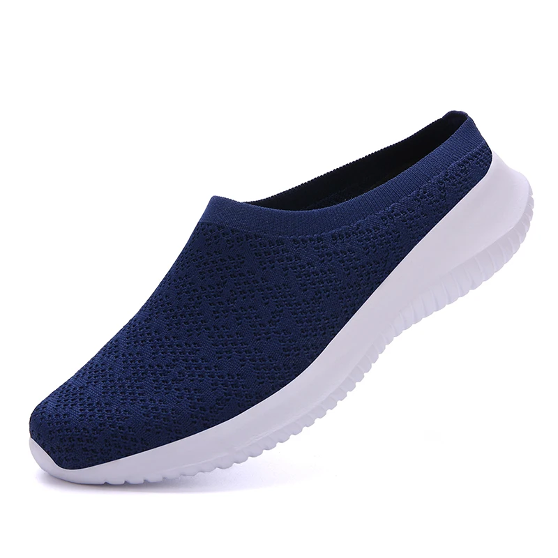 STRONGSHEN Flying Woven  Half  Drag  Flat  Bottom  Non-slip  Breathable  Wear-resistant  Comfortable  Women's Shoes Mother Shoes