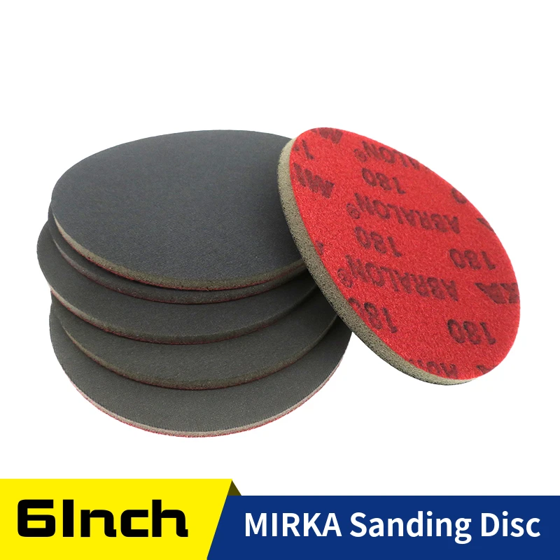 

Abralon Mirka Sandpaper 6Inch Wet Dry Foam Sponge Sanding Disc 150mm Hook &Loop 180-4000Grit for Automotive Polishing Grinding