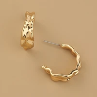 kose new fashion gold hoop earrings womens twist hoop earrings retro thick personality womens earrings