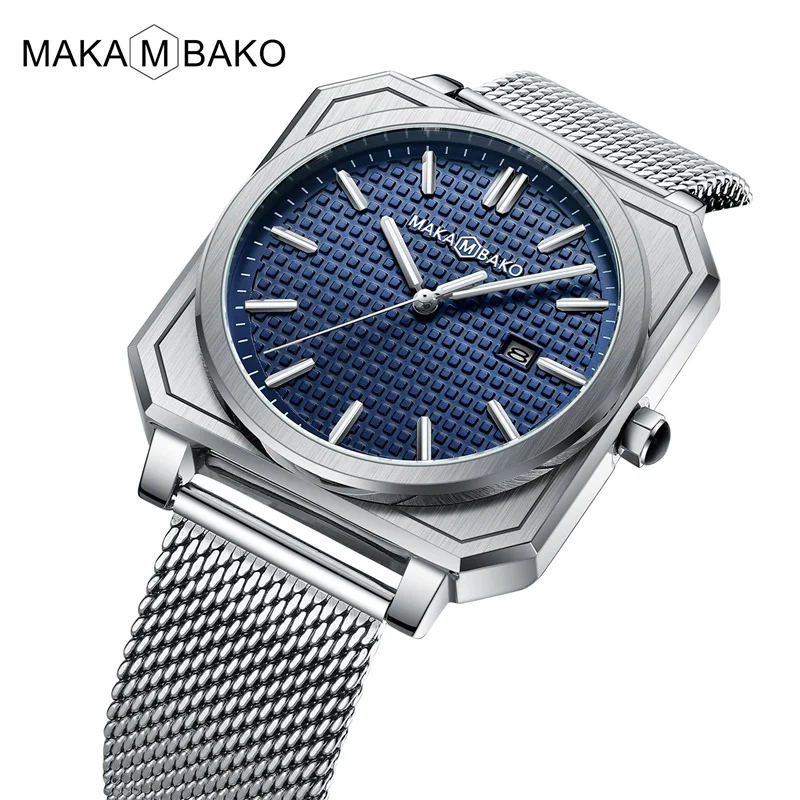

100% Genuine Japan Quartz Movement Men Watch Authentic Waterproof Stainless Steel Square Calendar Watch Top Dropshipping A4245