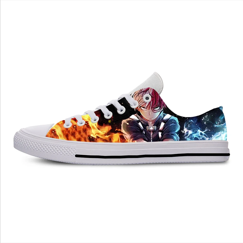 

Anime Cartoon My Hero Academia Todoroki Shoto Cool Casual Cloth Shoes Low Top Lightweight Breathable 3D Print Men Women Sneakers
