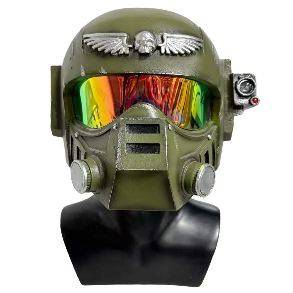 Фото Шлем солдата Astra Militarum, научно-фантастический, из смолы, для косплея, реквизит для взрослых ролевых игр, коллекция на Хэллоуин, шлем Имперской гвардии №4