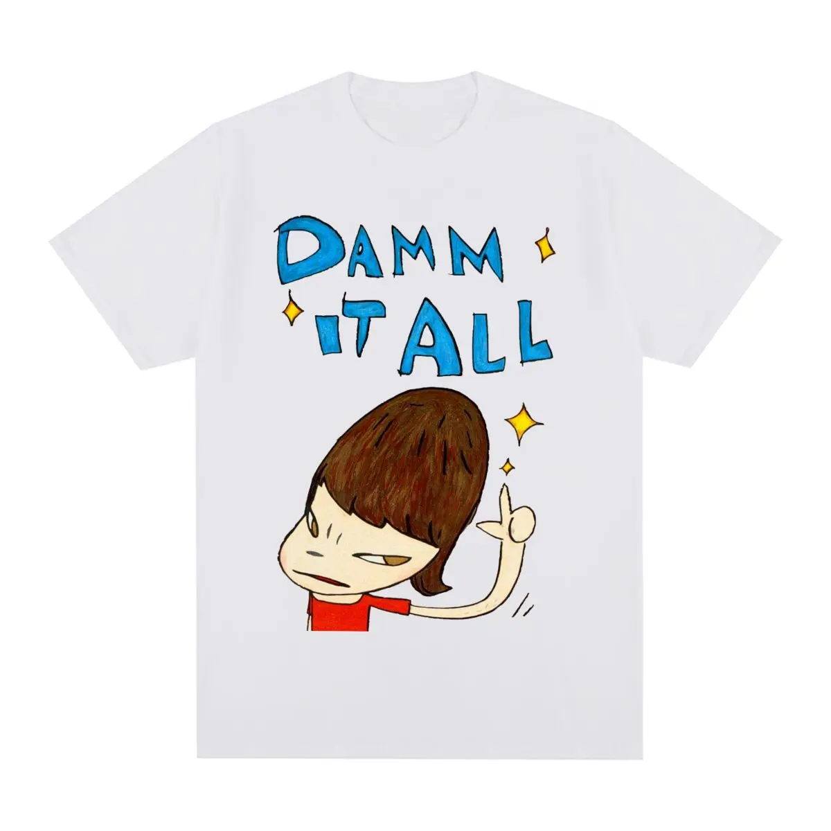 

Yoshitomo Nara damm it all Vintage T-shirt Cotton Men T shirt New Tee Tshirt Womens Tops