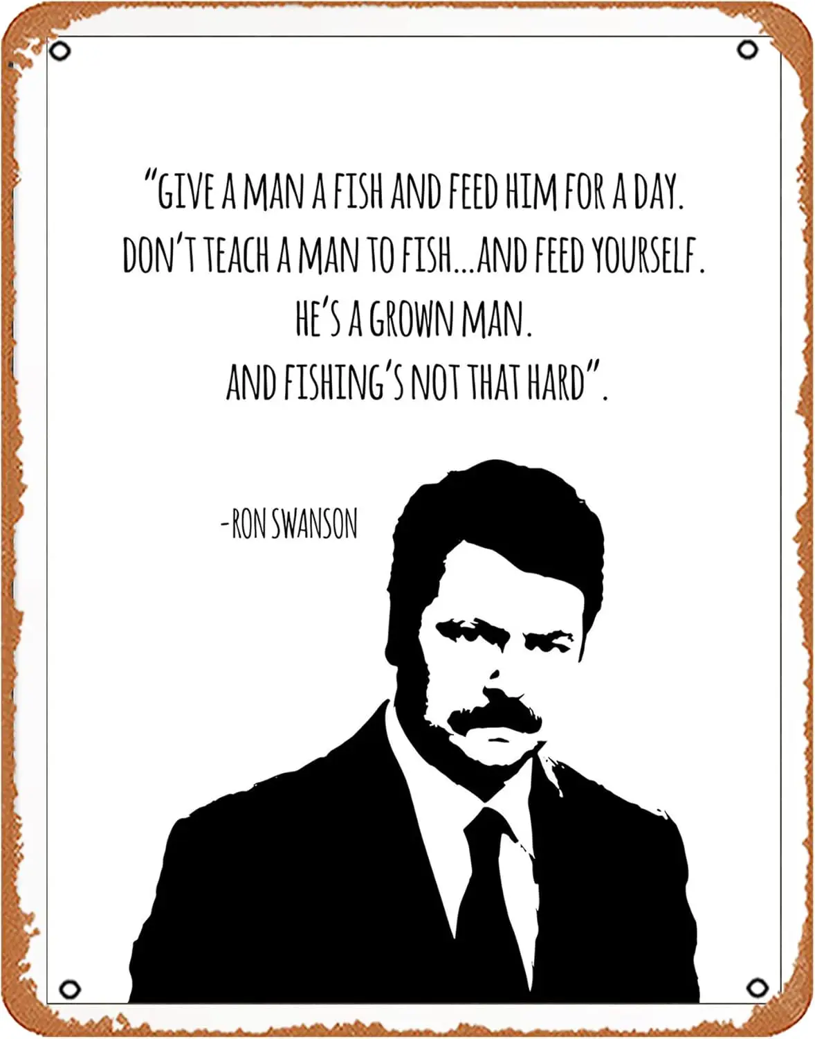 Muecddoa Tin Sign Vintage Ron Swanson Плакат Parks And Recreation Quote Print Tv Print-Poster Забавный классический