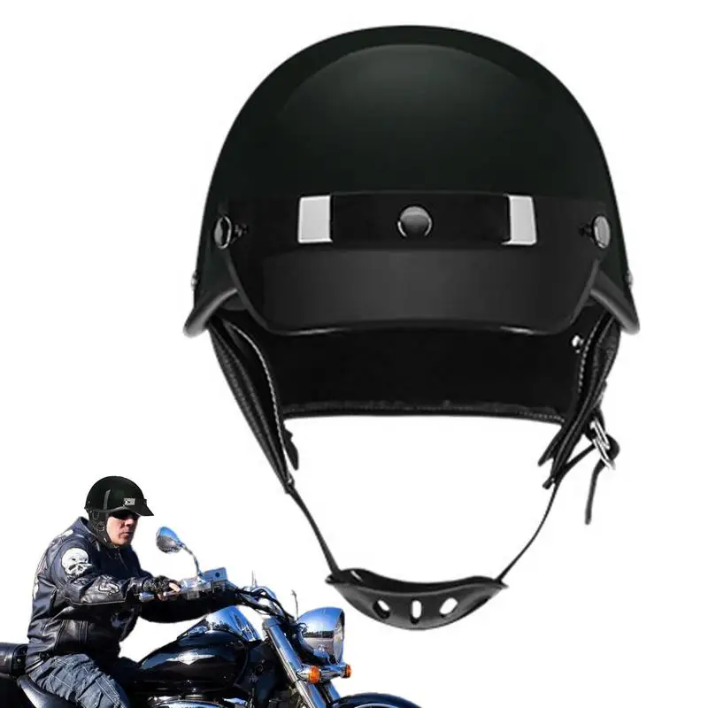 

Motorcycle Retro Half Face Helmets Comfortable Fit Low Profile Peaked Visor Skull Helmets Small Helmets for Cycling Motocross