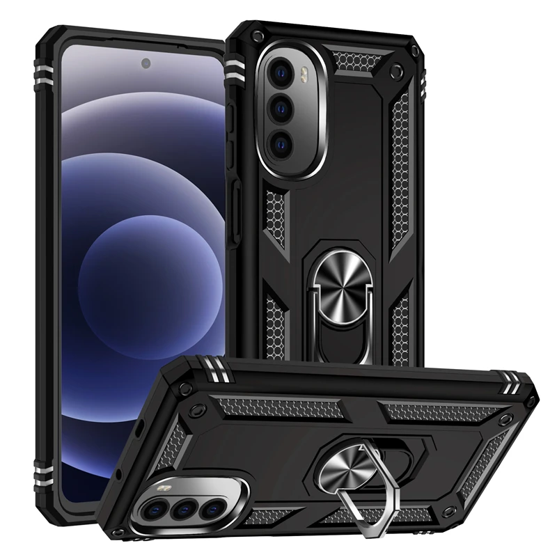 

Phone Case For Motorola G Play Fast Pure Power Stylus One 5G Ace 2021 2022 Shockproof With Ring Stand Hard Cover