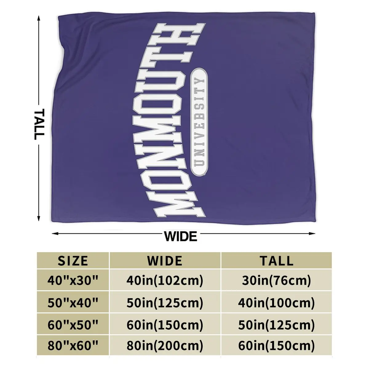 Одеяло Monmouth с рисунком шрифтов для колледжа мягкое теплое Фланелевое покрывало