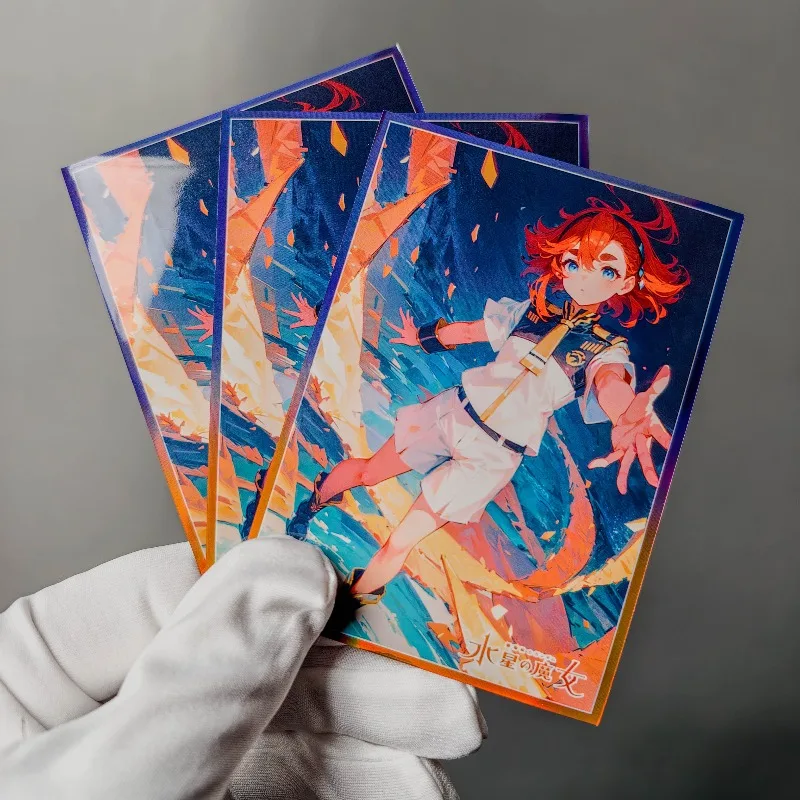 Фото Защитный чехол для игровых карт Gundam The Witch From Mercury Suletta Mercury Laser Flash Card Case Miorine Rembran 67X92MM №1