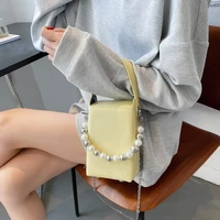 2021 new luxury designer mini shoulder bags for women pearl chain design sweet cute handbags crossbody bags female purses