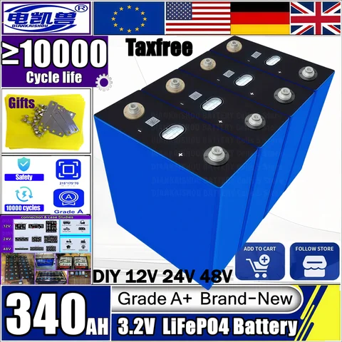 Аккумуляторная батарея Lifepo4, 3,2 В, 340 Ач, 320 Ач, Lifepo4