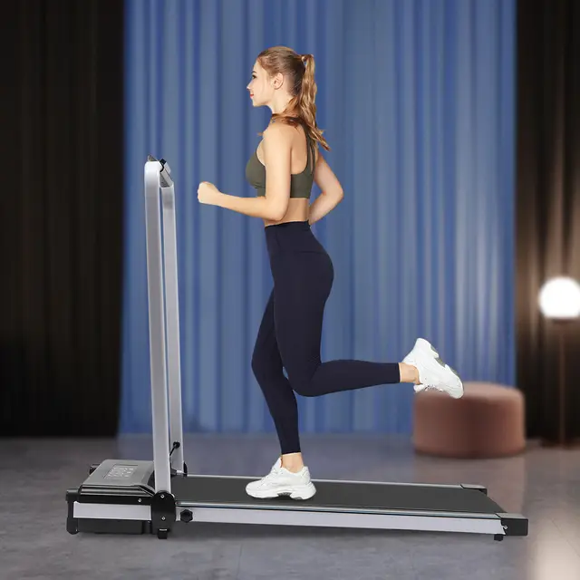 2 in 1 Folding Electric Treadmill Under Desk Walking Pad for Home Office Using Gym Fitness Equipment Under Desk Treadmill 2