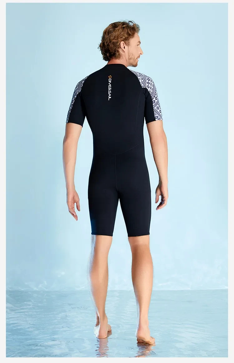 Костюм для плавания с коротким рукавом мужчин и женщин теплый гидрокостюм