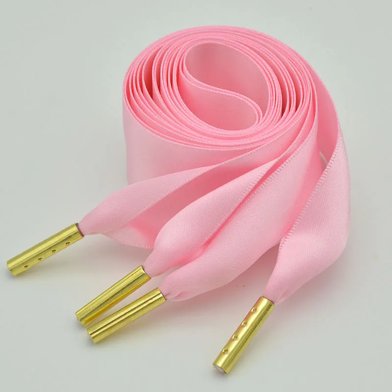 1Pair 22 Colors Silk Shoelaces 2CM Width Satin Ribbon Flat Shoelaces Women Sneakers Shoelace Boots Lace For Shoes Length 100CM