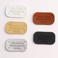 20pcs hand made leather tags for clothes handmade gift handcraft leather labels diy hats bags sewing tags garment accessories