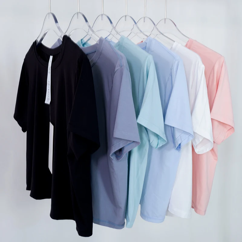 

Luluwomen летняя футболка для йоги тренировочный короткий рукав свободный кроп-топ эластичная дышащая блузка