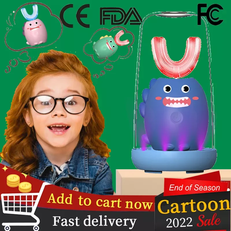 

Children Electric Toothbrush Smart Kids Toothbrush Cartoon Pattern 360 Degrees Xaomi U Silicone Automatic Toddler Brush