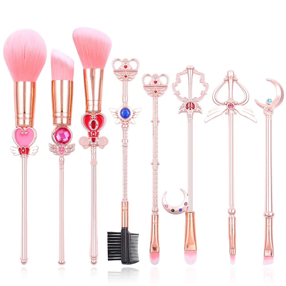 

8pcs/set Pro Makeup Brushes Sets & Kits Sailor Moon Soft Hair Blusher Concealer Eye Shadow FOUNDATION Lip Brush Cosmetics Tool