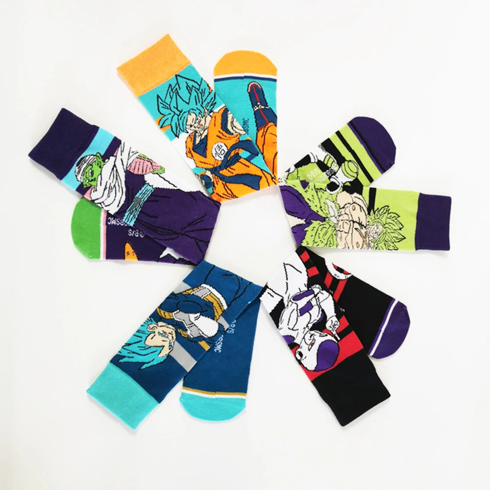 3Pair Cartoon Anime Character Socks Personalized Fashion Hip-Hop Funny Novelty Cosplay Ins Casual Skateboard Basketball Men Sock