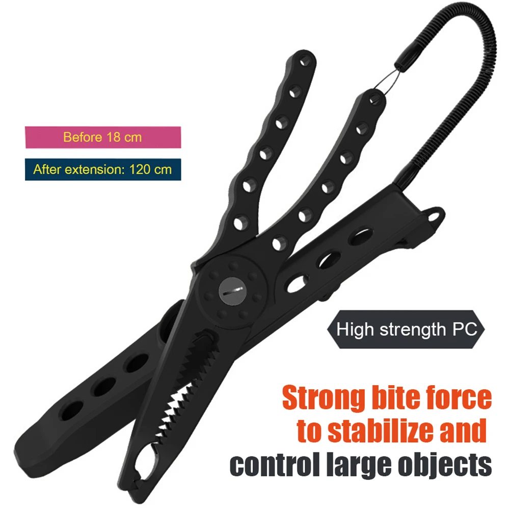 

Plastic Fish Lip Grabber Plier Controller Grip Tackle Holder Clamp Portable Fishing Tongs Gripper Gear Tools with Hand Rope Cara