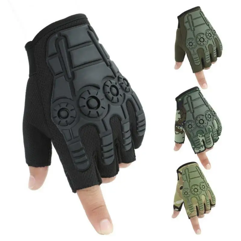 

Half-finger Gloves Firm Wear-resistant Mesh Cloth Anti-slip Thickened Gasket Riding Gloves Mountaineering Gloves Silicone