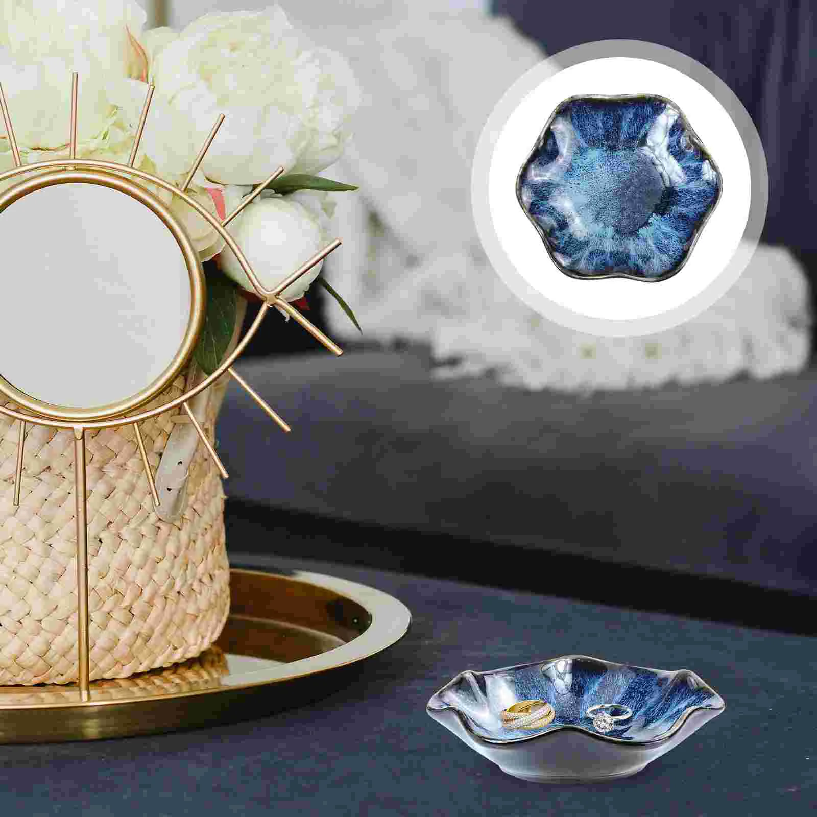 

Ceramic Jewelry Dish Jewelry Tray Ceramic Jewelry Plate Bracket Seasoning Serving Dish Ceramics Necklace Storage Case Travel