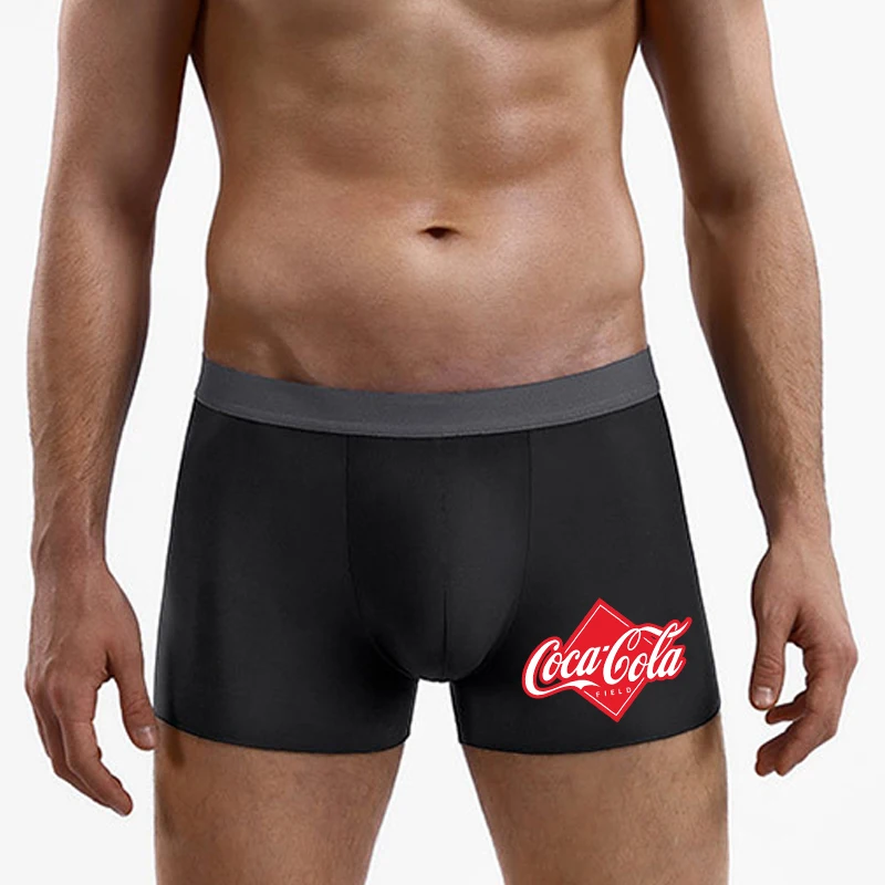

Men Underpants Medium C-Coca Colas Ice Silk Panties Ultra Thin Men Underwear Soft New in Underwear for Men Gray Summer Shorts