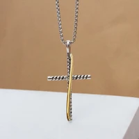 cross necklace european and american popular new line pendant with zircon jesus womens pendant