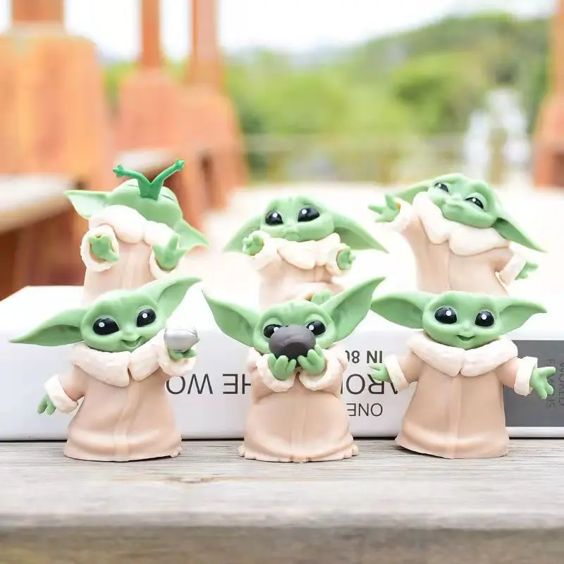 

6 Yoda Baby Handmade 4-6cm Star Wars Mandalorian Yoda Doll Anime Model Ornaments