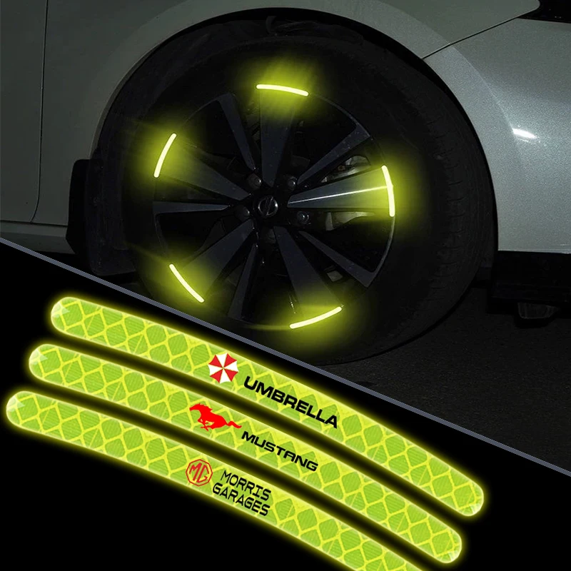 

5pcs New Car Wheel Hub Reflective Sticker Strips for Nismo GTR Leaf Juke March Note Fairlady X-trail Tiida Teana Car Accessories