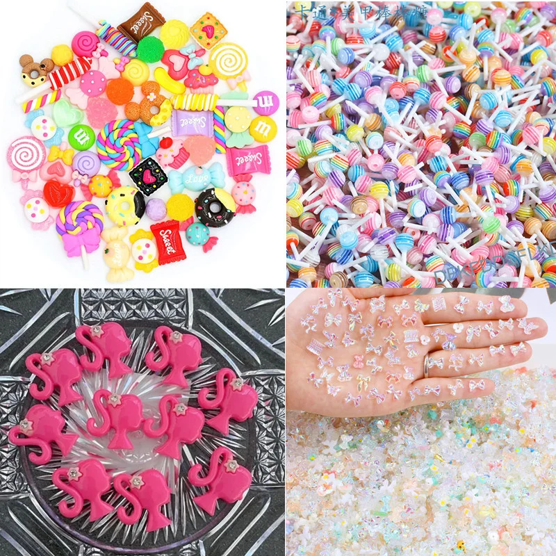 

50 шт., разнообразные полимерные аксессуары для ногтей