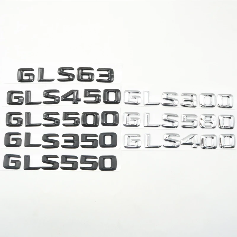 

Silver/Black Emblem Rear Trunk Logo Sticker For Mercedes Benz GLS X166 GLS63 GLS300 GLS350 GLS400 GLS450 GLS500 Nameplate