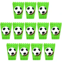 green football popcorn box snack paperboard box kid favor celebrate world cup birthday party decoration baby shower supplies