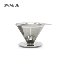 swabue stainless steel v60 strainer coffee filter dripper reusable funnel espresso pour over hand brew paperless coffee maker