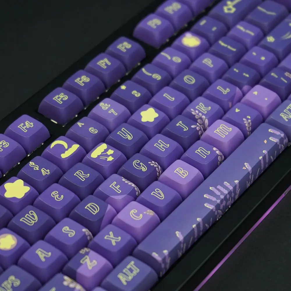 

XDA Profile 127 Keys PBT Keycaps Dye Sublimation Starry Night Lavender Theme Custom DIY KeyCap for Mechanical Keyboard MX Switch