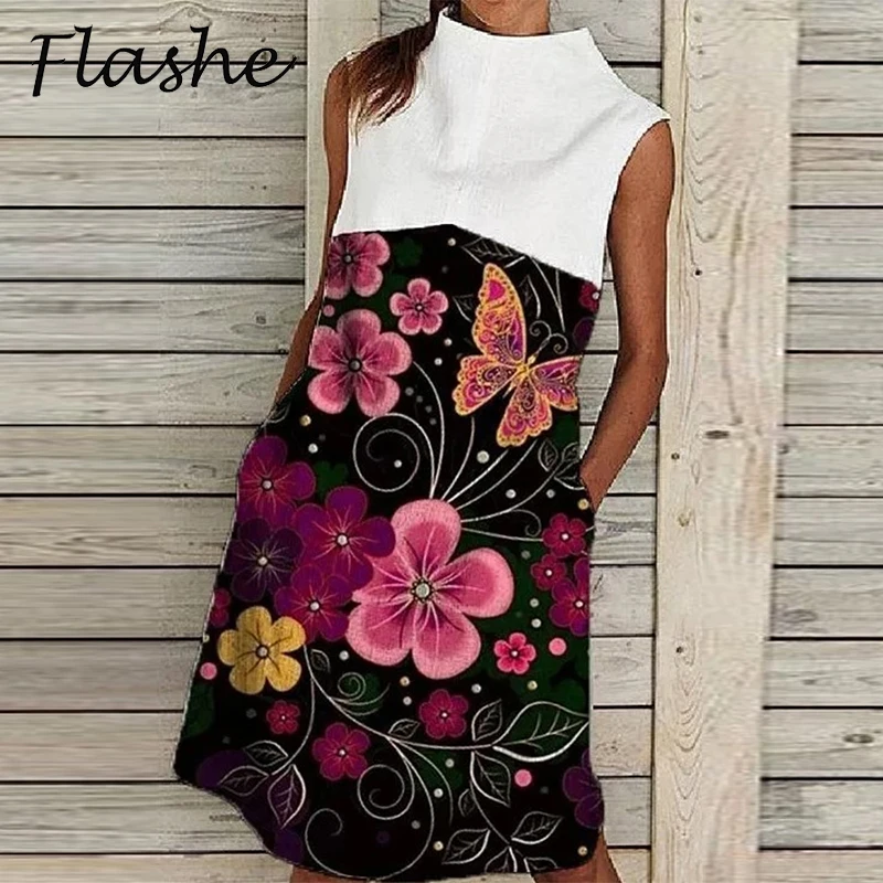 

Платье женское вечернее без рукавов, Элегантный Повседневный Сарафан с винтажными карманами, на лето