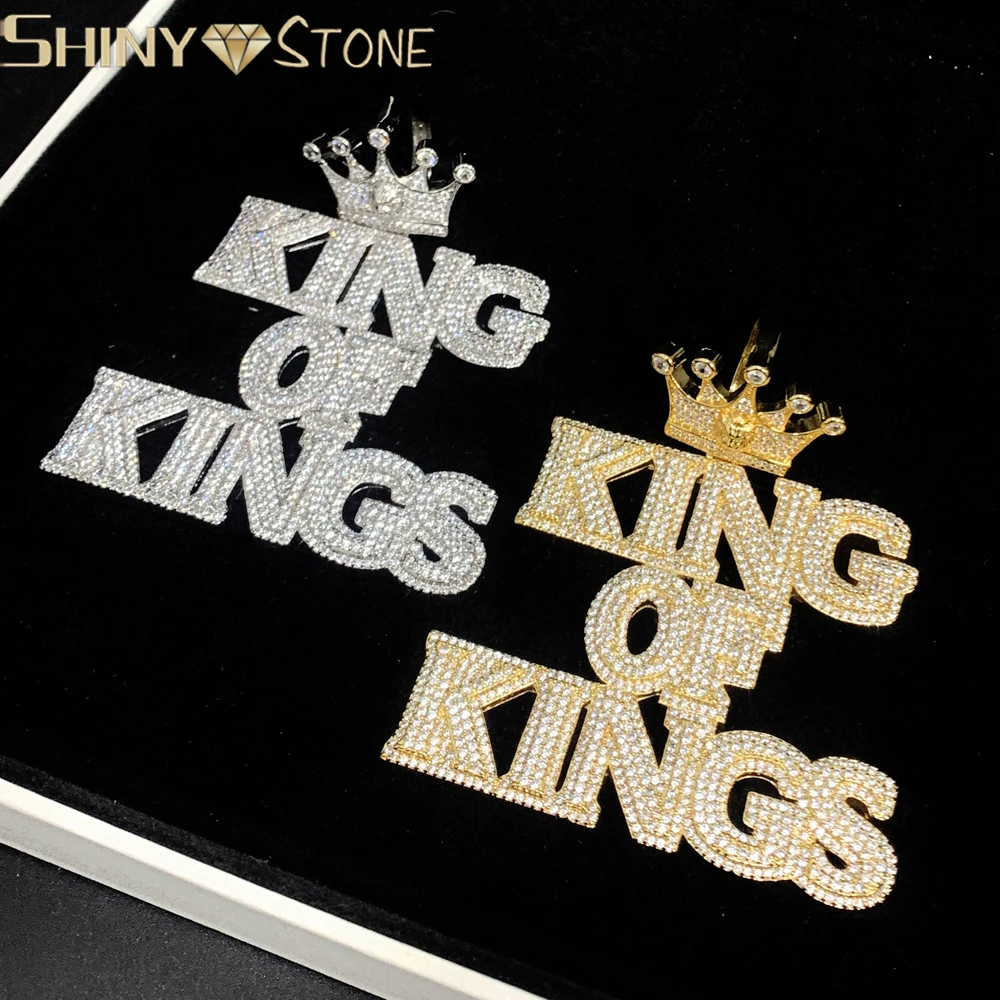 Сверкающее ожерелье с кулоном в виде буквы короля цирконом микро-ПАВЕ кубический