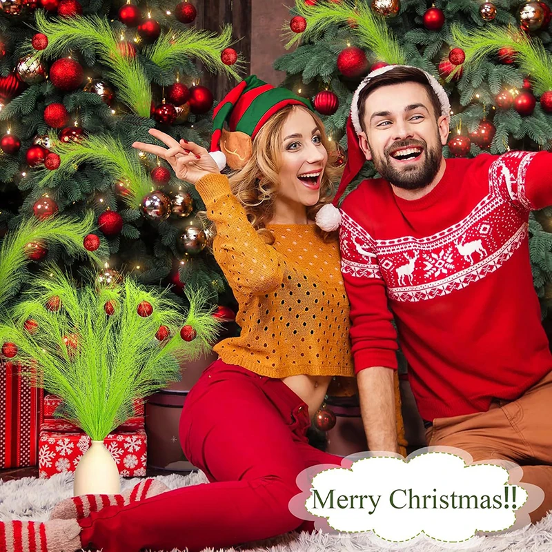 Топпер для рождественской елки красные зеленые вьющиеся стебли лаймово-зеленые