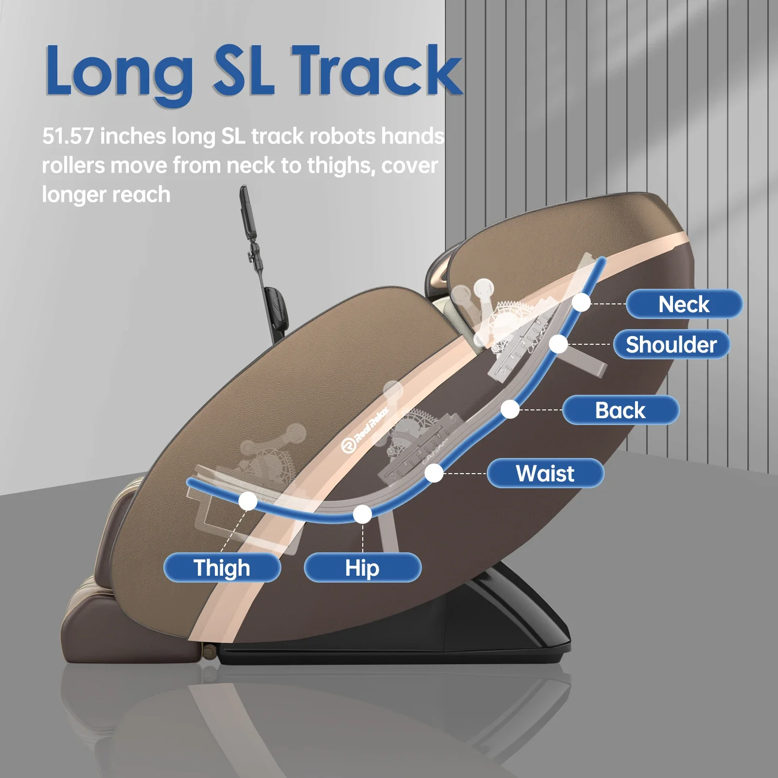 REALRELAX оптовая продажа роскошное индивидуальное кресло для массажа всего тела с SL