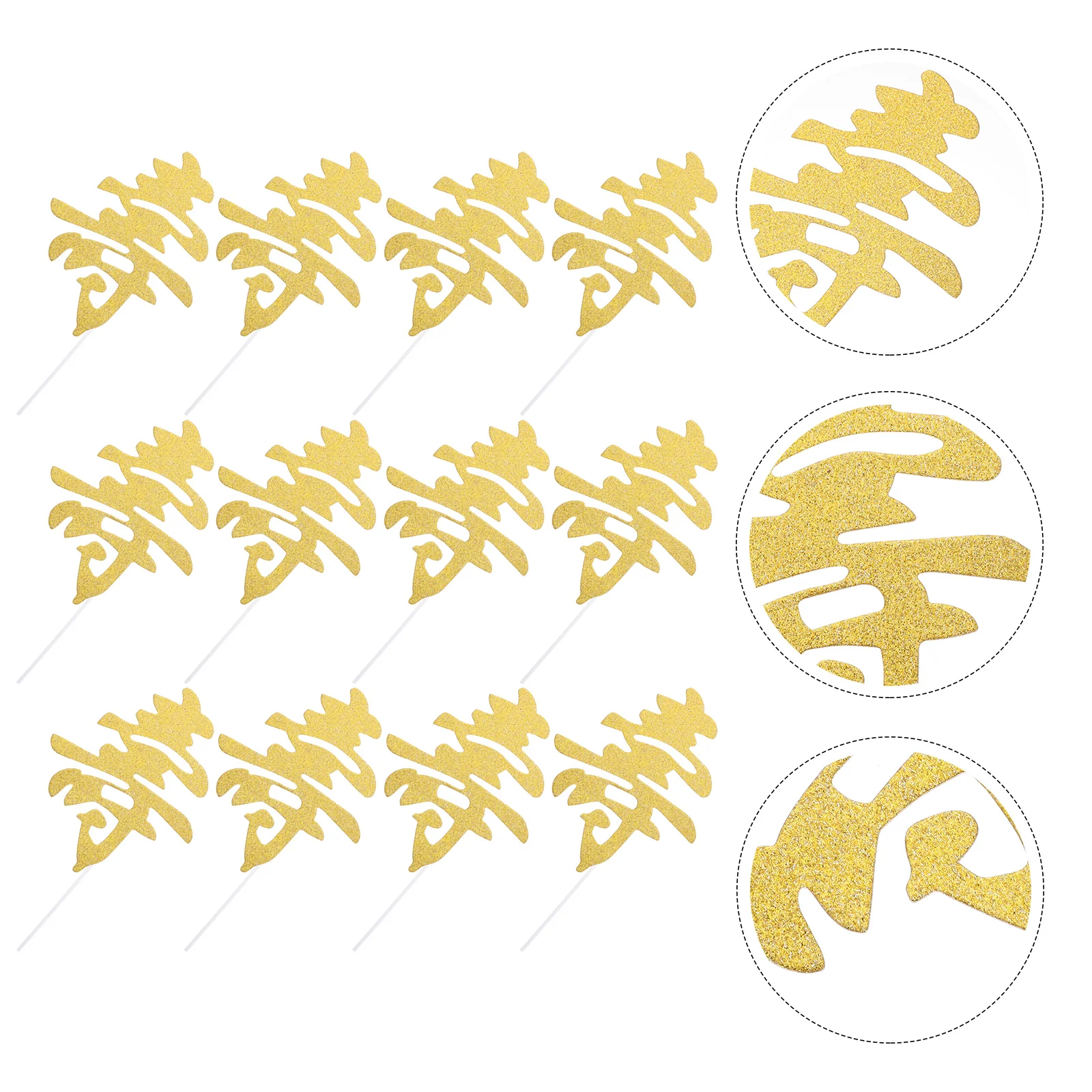 

Birthday Toppers Cupcake Dessert Chinese Longevity Picks Decoration Elder Paper Insert Blessingpick Fushou Auspicious Decor