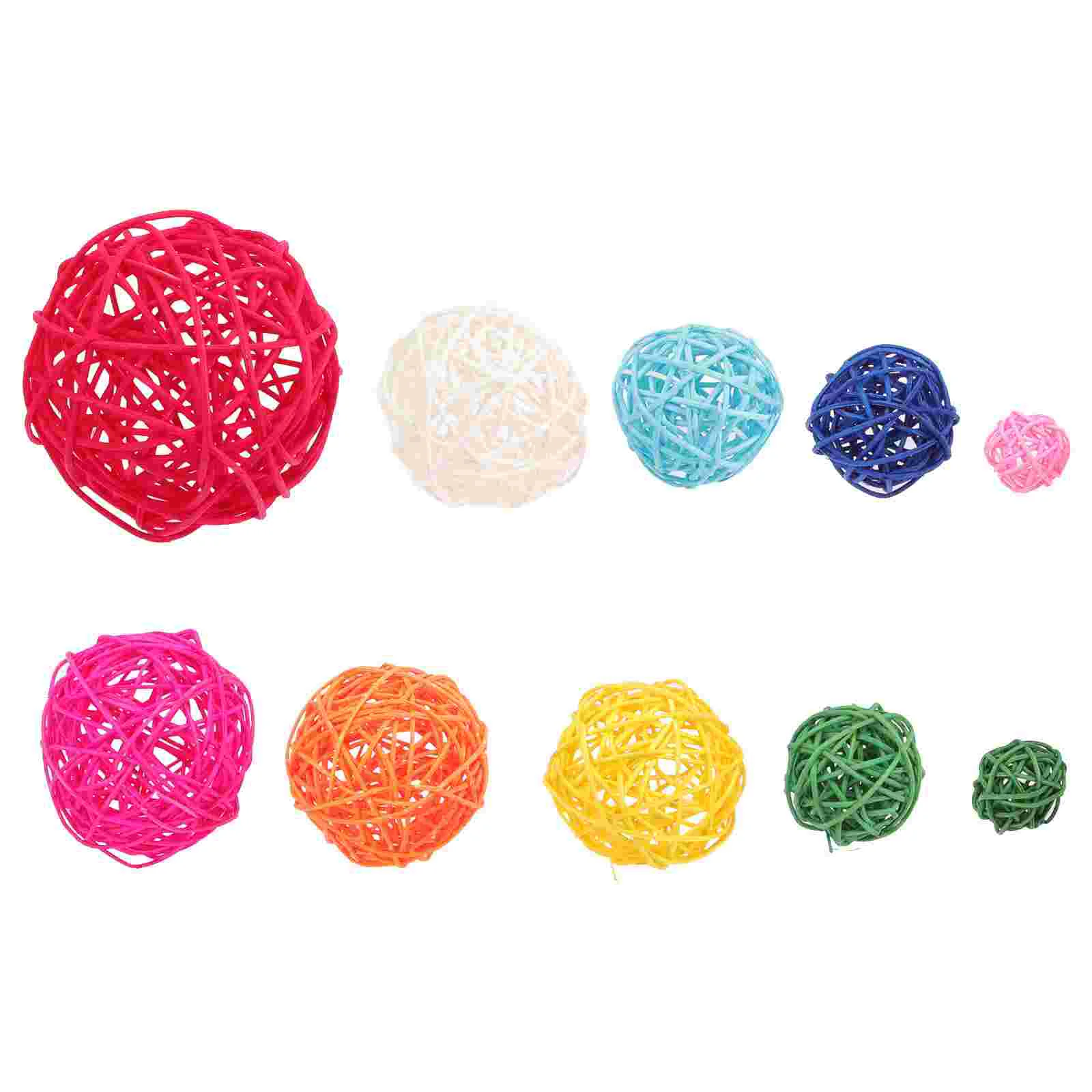 

10Pcs Rattan Wicker Balls Vase Filler Ornament Wedding Table Decoration Ornament