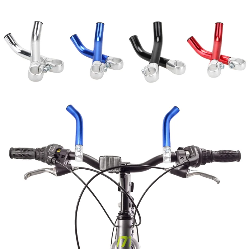 

1Pair Bicycle Rest Handle Aluminum Alloy Ultra Light Handlebar Auxiliary Riding Horn Rest Handlebars Ram's Horn Vice Grip